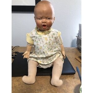 Vintage Rubber Face Doll 17"